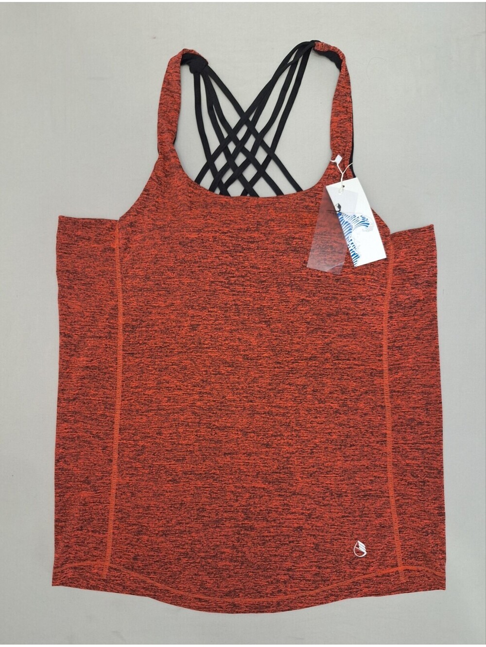 IcyZone Built-In Bra Drape Back Workout Tank Top Strappy Open Back   XL